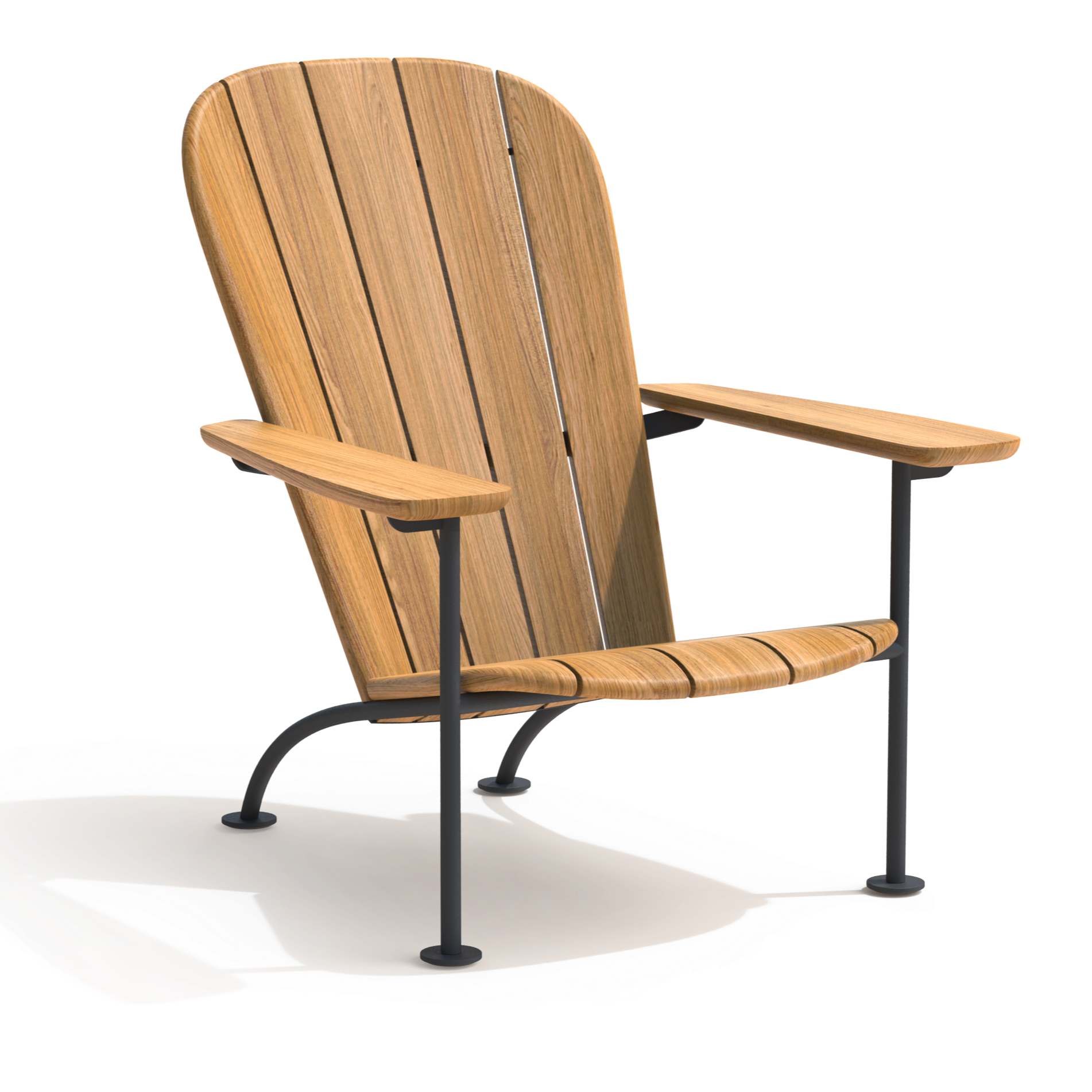 BÖSTE STÓLL OG FÓTSKEMILL - Tekk og ryðfrítt stál