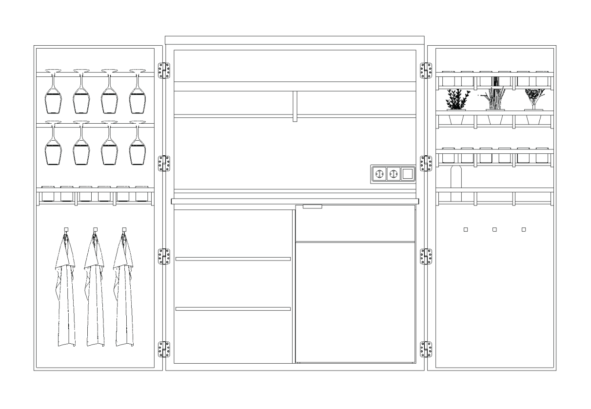 CUBIC ÚTIELDHÚS Í SKÁP