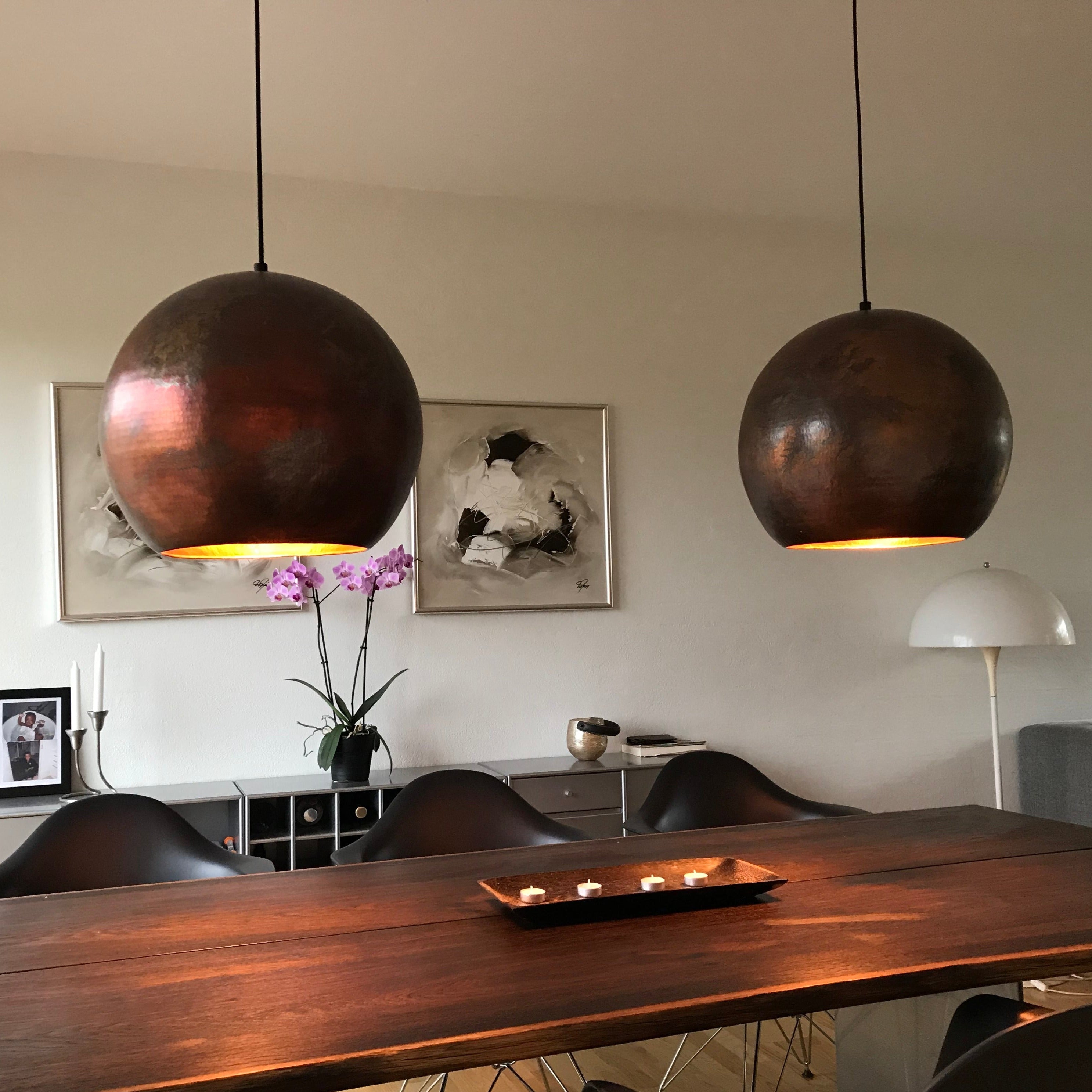 Dökka koparljósið - handgerðog einstök fyrir falleg heimili