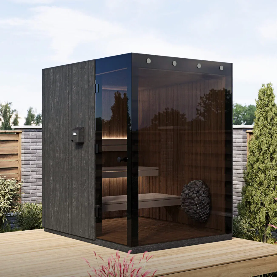 Nýtískuleg sauna með gleri